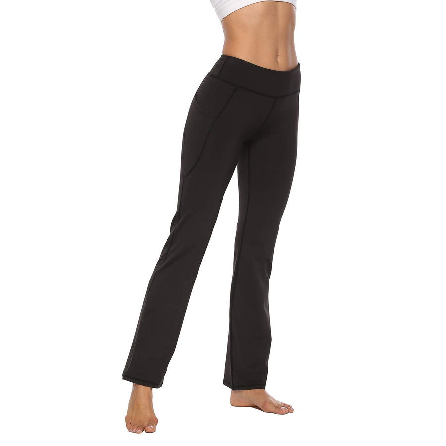 Women's Bootcut Workout Pants with Cargo Pockets High Waisted Joggers  Sweatpants Gym Yoga Leggings Straight Trousers, A01 Black, X-Small :  : Clothing, Shoes & Accessories