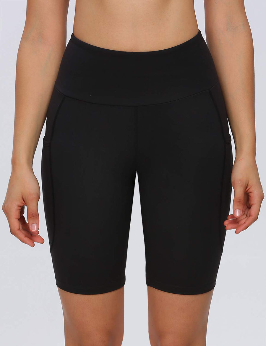 ALWAYS Women Workout Yoga Shorts - Premium Buttery Soft Solid Stretch  Cheerleader Running Dance Volleyball Short Pants Black XS